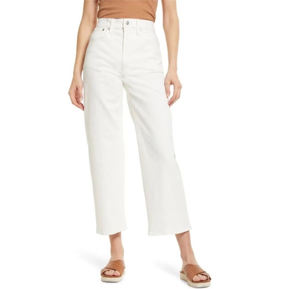 Madewell White The Perfect Vintage Wide-Leg Crop Jean